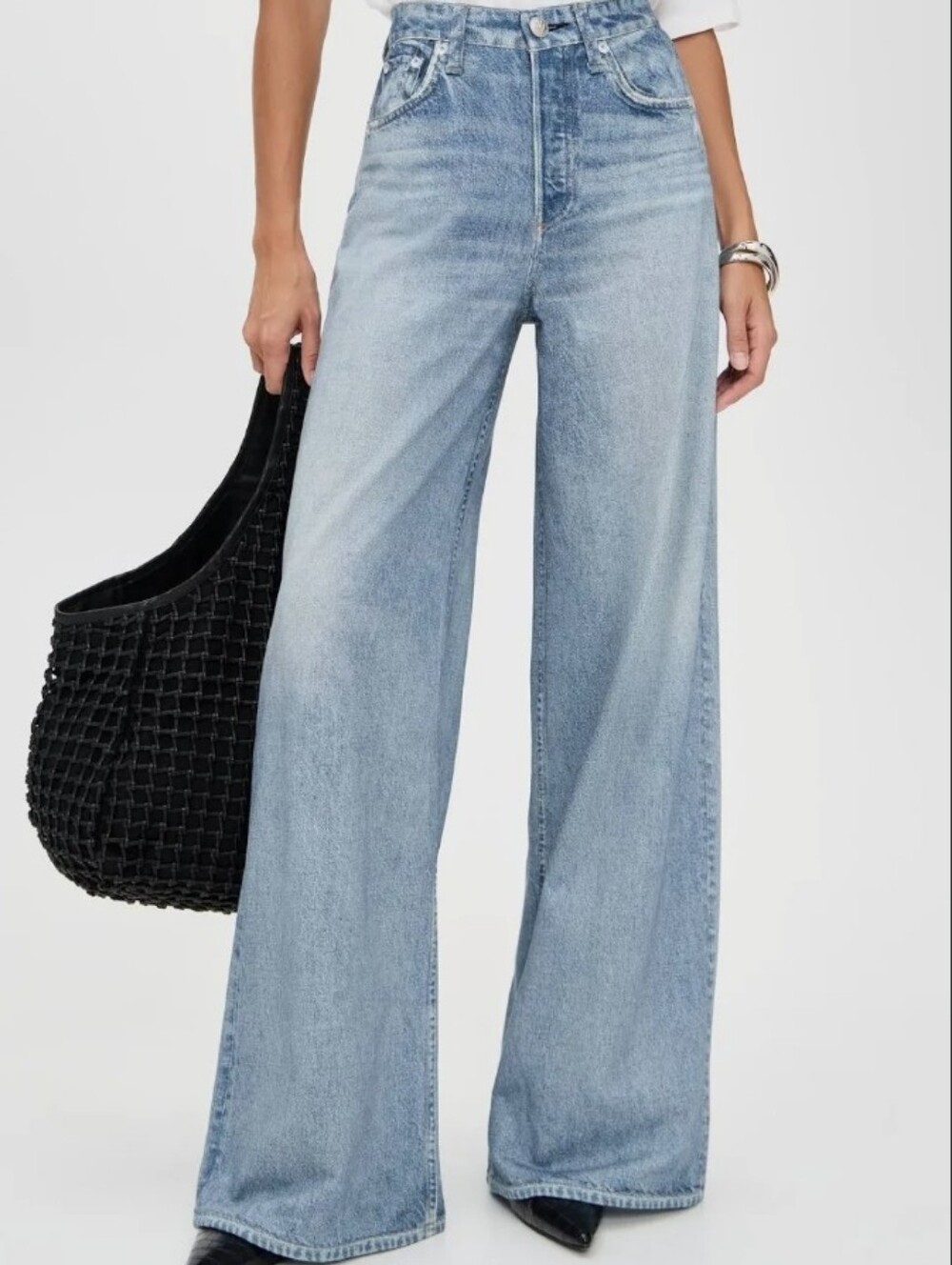 rag & bone Light Wash High-Rise Wide-Leg Jeans Terry Sofie